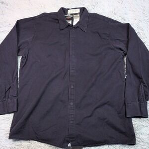 Vintage Steel Guard Shirt Mens XL Blue Snap Up FR CAT 2 Uniform‎ Grunge Chore